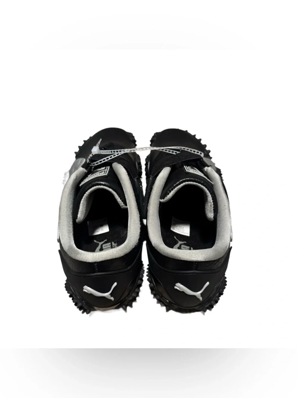 Puma Black and White Men's Spike-Studded Athletic Sneakers